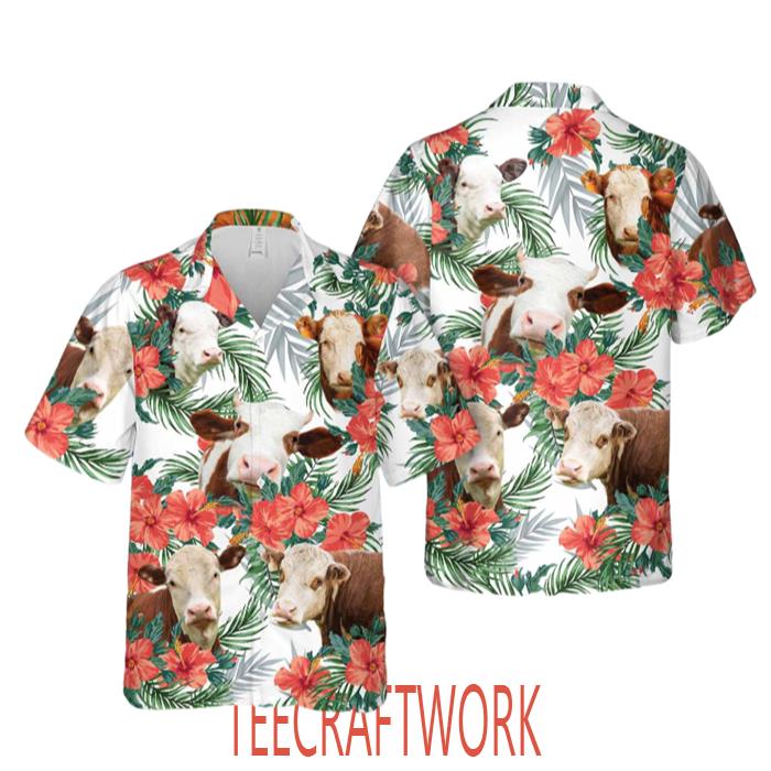 Unique Hereford Flowers Hawaiian Shirt