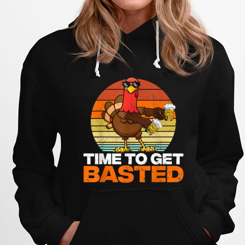 Vintage Time To Get Basted Funny Beer Thanksgiving Turkey T-Shirts