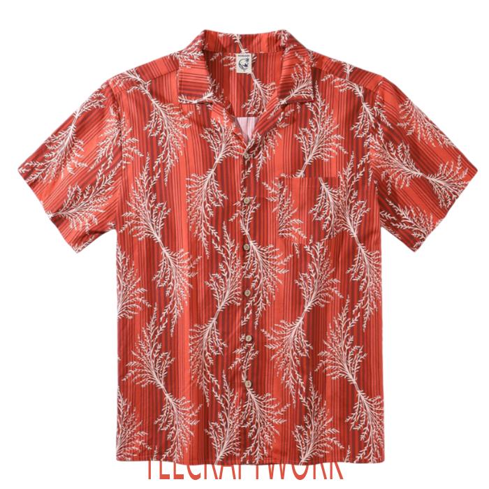 White Coral Pattern Hawaiian Shirt